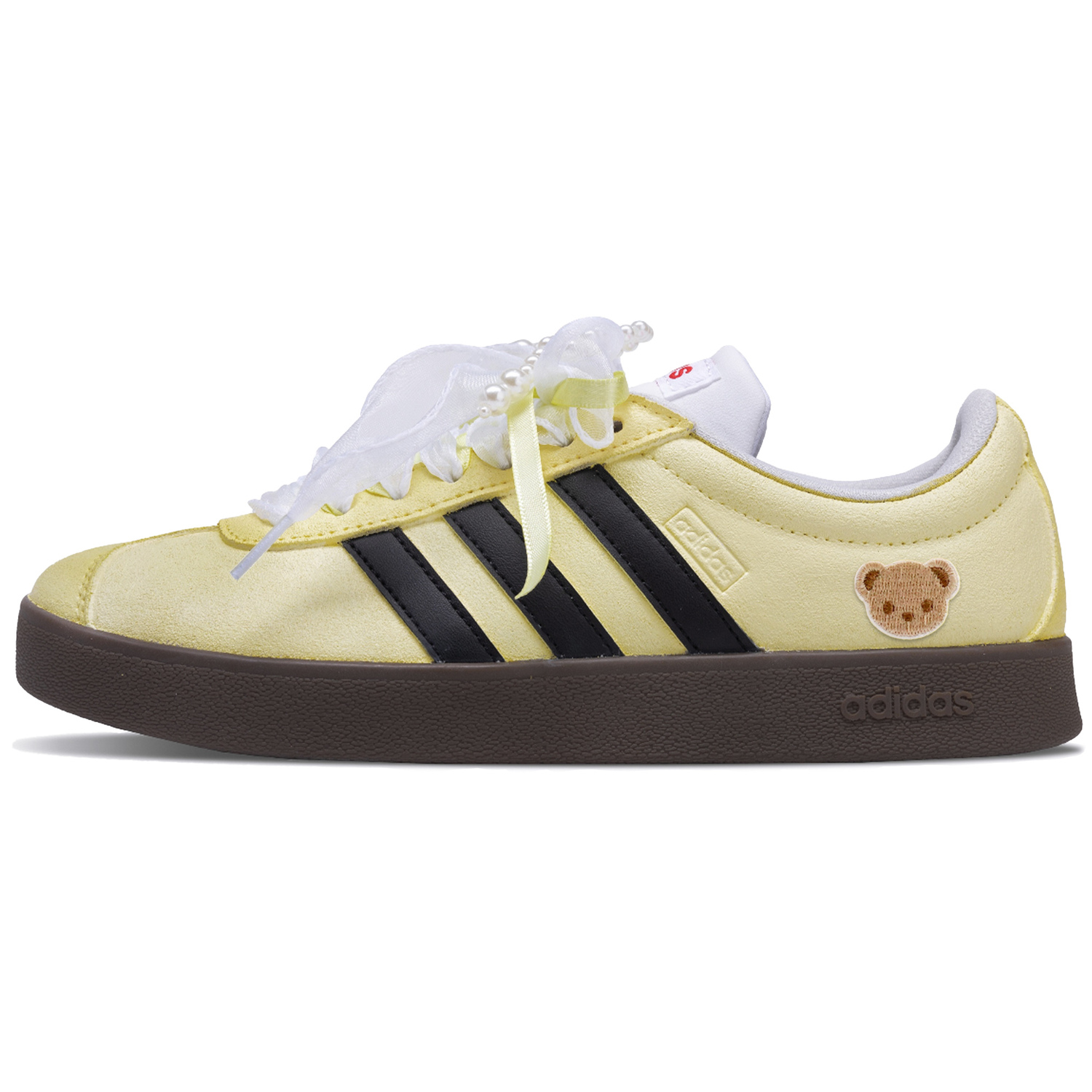 

Adidas VL COURT 2.0 Ballet Bear, Soft Ambient Abrasion Resistant Low top Skateboard Shoes Unisex Light Yellow