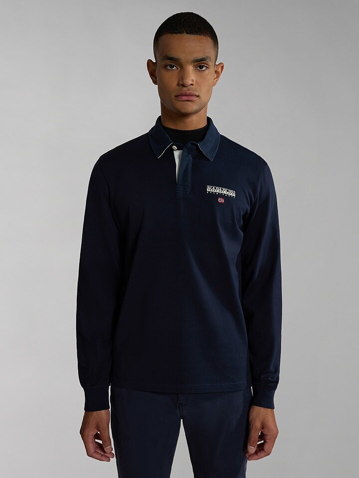 

Поло Napapijri Pololongsleeve Ayas, темно-синий