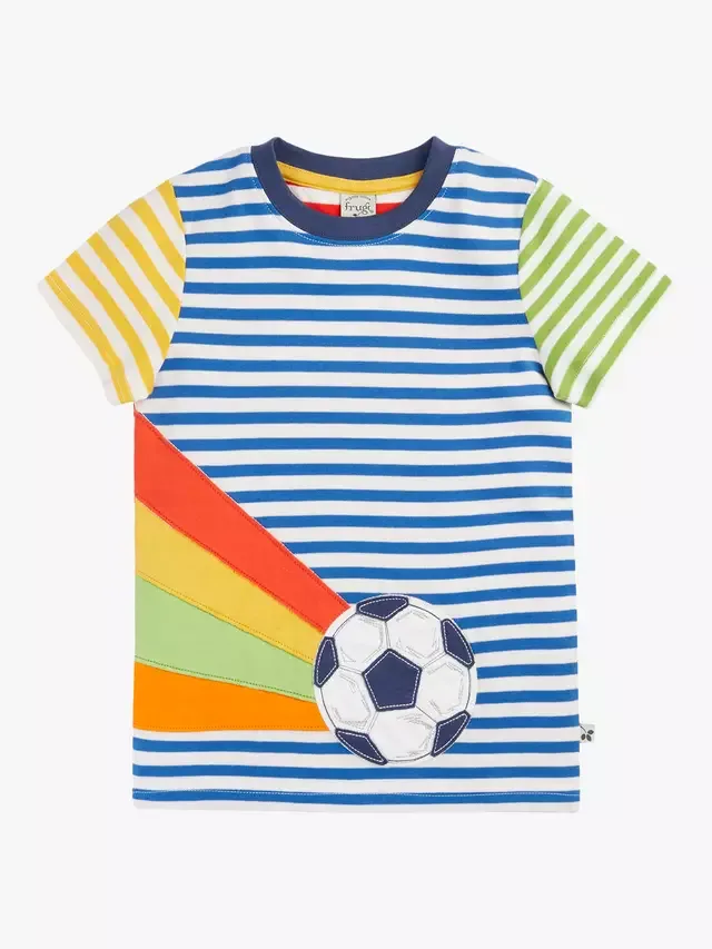 Детская полосатая футболка с аппликацией, в стиле Разное/Футбол Frugi