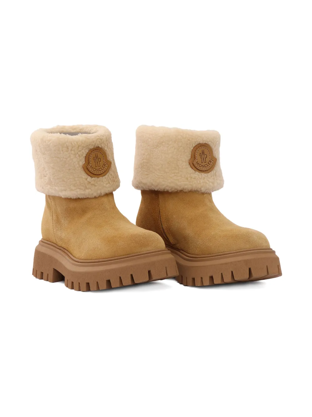 

Кожаные ботинки Aurea с манжетами из овчины MONCLER GRENOBLE KIDS, коричневый