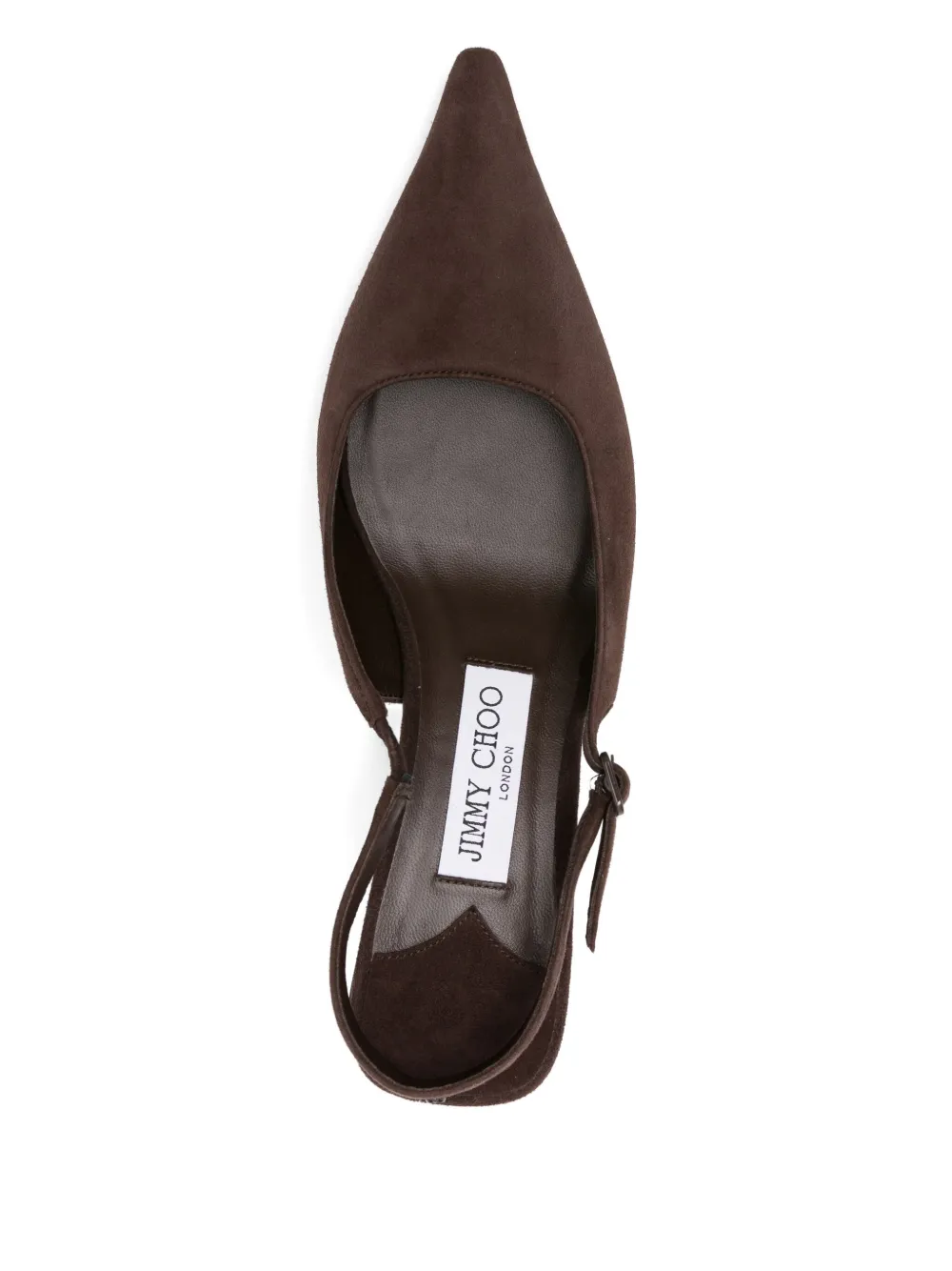 Туфли Amel 50 с заостренным носком и ремешком на пятке JIMMY CHOO, коричневый — фото 4