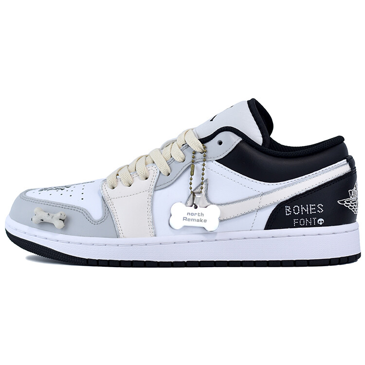 

Кроссовки Air JORDAN 1 Vintage Basketball Shoes Men Low-Top Black White, черный