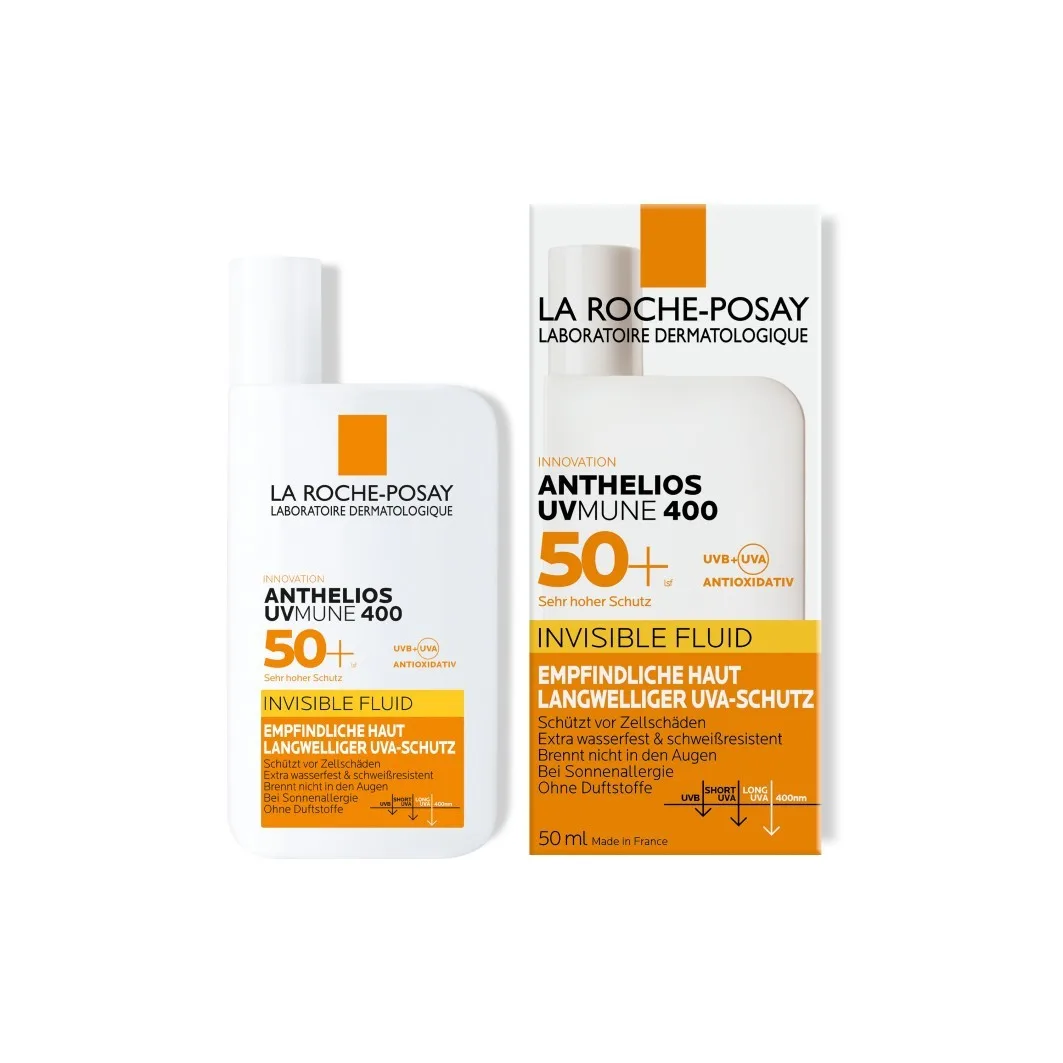 Солнцезащитный крем Anthelios Invisible Fluid UVMune 400 SPF 50+ La Roche Posay, 50 мл — фото 4