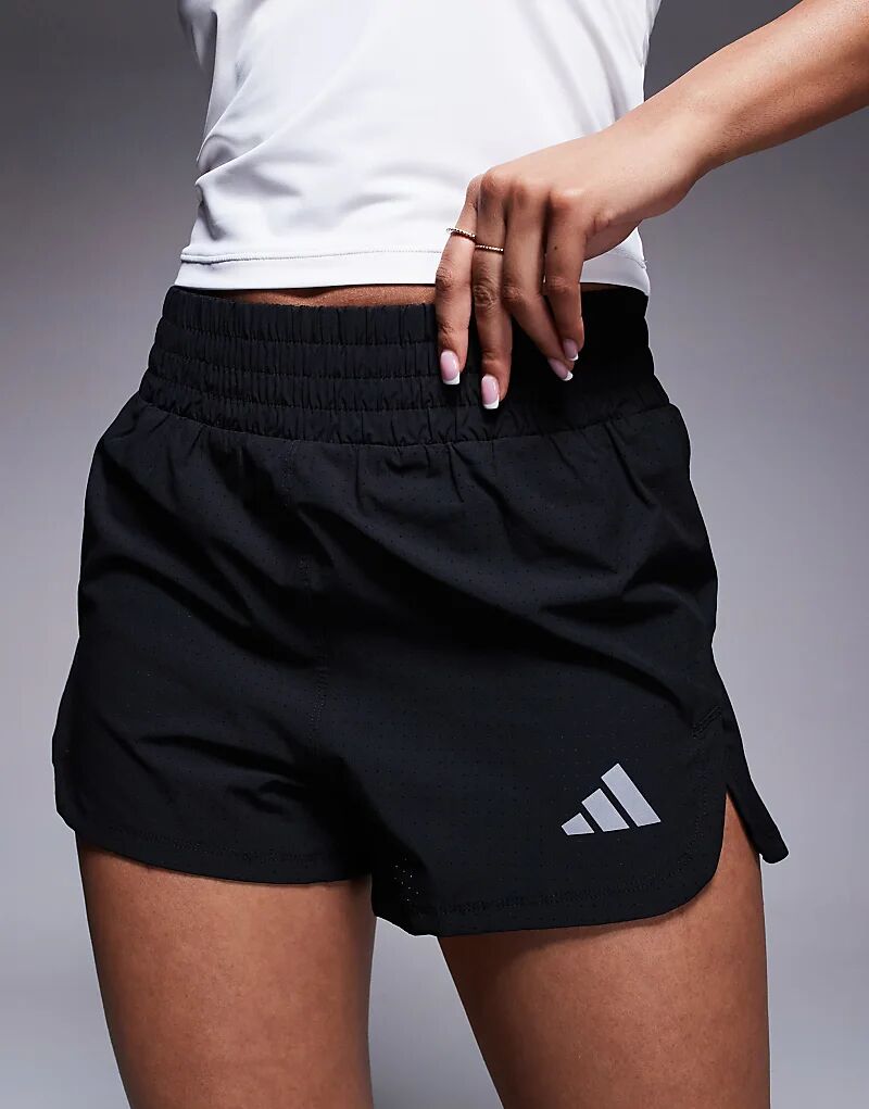 Шорты Adidas Training Pacer с высокой талией 3 дюйма, чёрного цвета Adidas Performance — фото 4