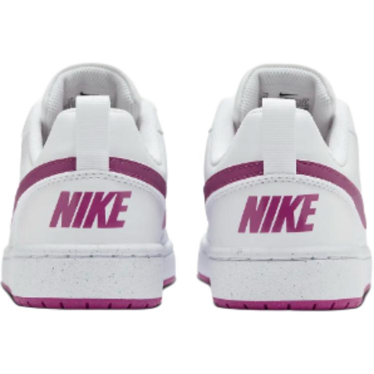 Nike Court Borough Противоскользящие Износостойкие Низкие Детские Скейтбординговые Кроссовки Белый Фиолетовый — фото 2
