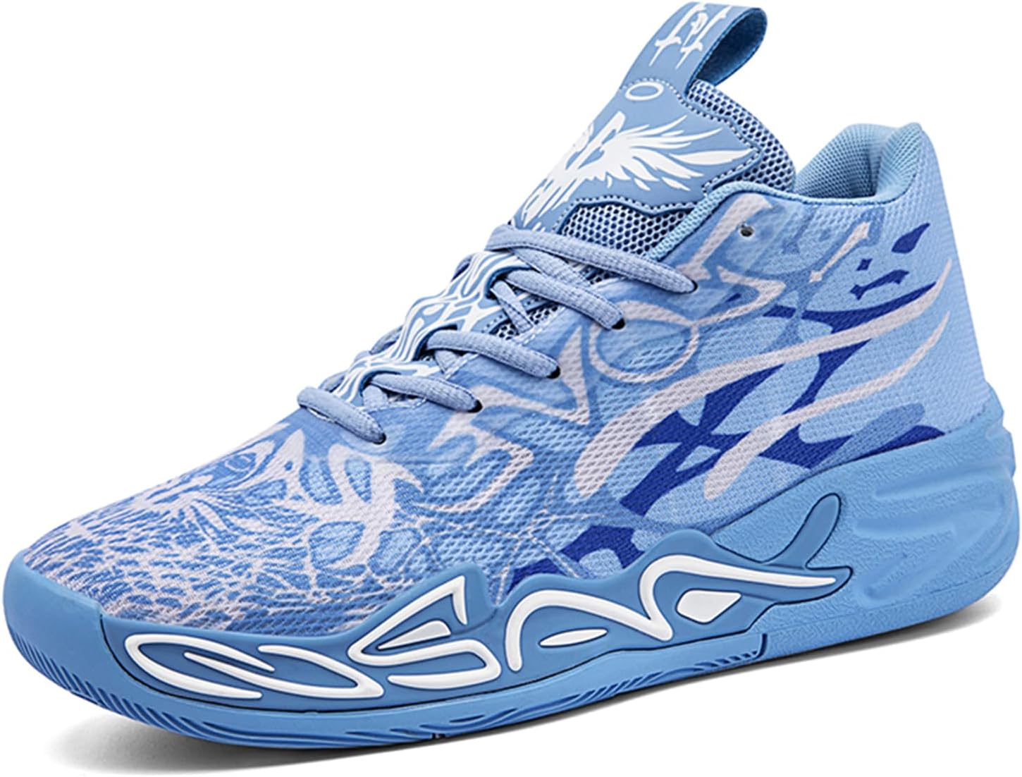 

Мужские высокие кроссовки с шнуровкой, разноцветные, с дышащим сетчатым верхом, для баскетбола с ярким флуоресцентным градиентным дизайном, комфортные для тренировок, игр на корте, тенниса, волейбола и спортивной активности Psieicwm