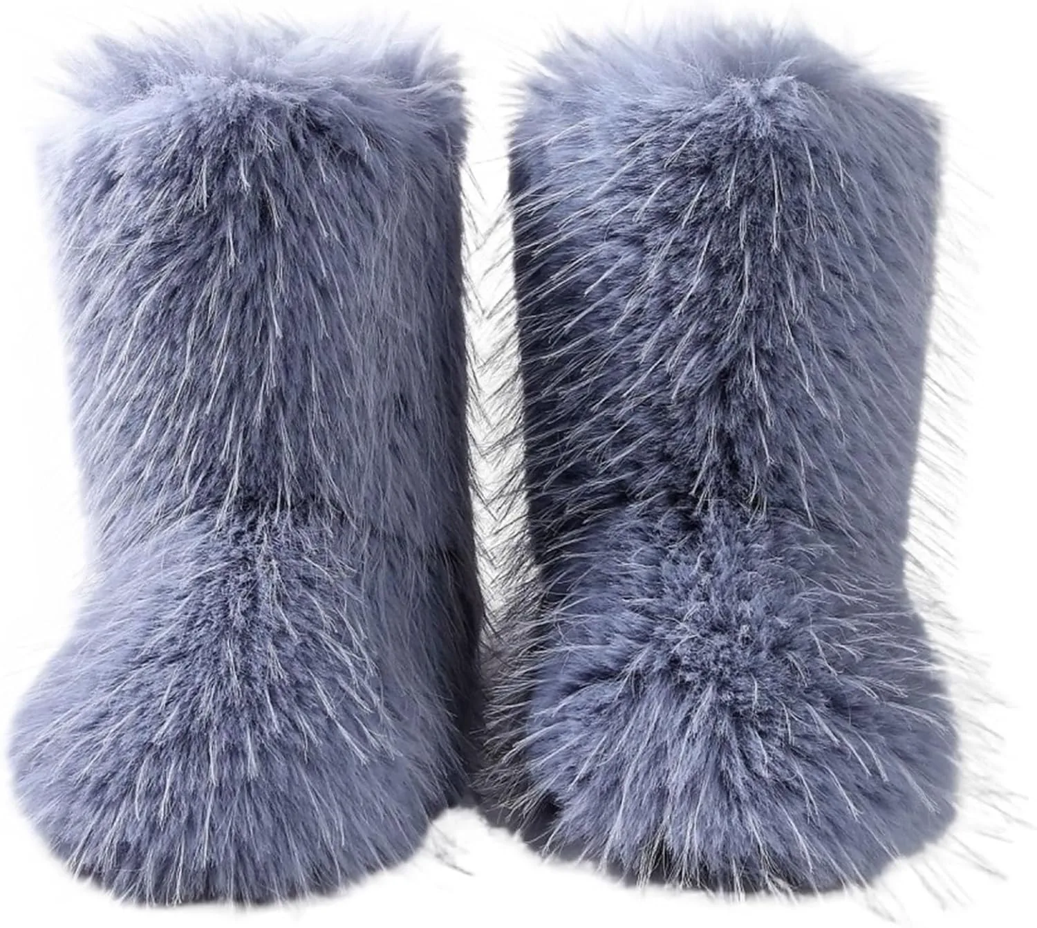 

Женские ботинки из искусственного меха, удобные, пушистые, с закругленным носком, зимние теплые плюшевые короткие снежные ботильоны, меховые сапоги до середины икры, обувь на плоской подошве для улицы и дома (Цвет: синий, Размер: 8.5 US) CcacHe