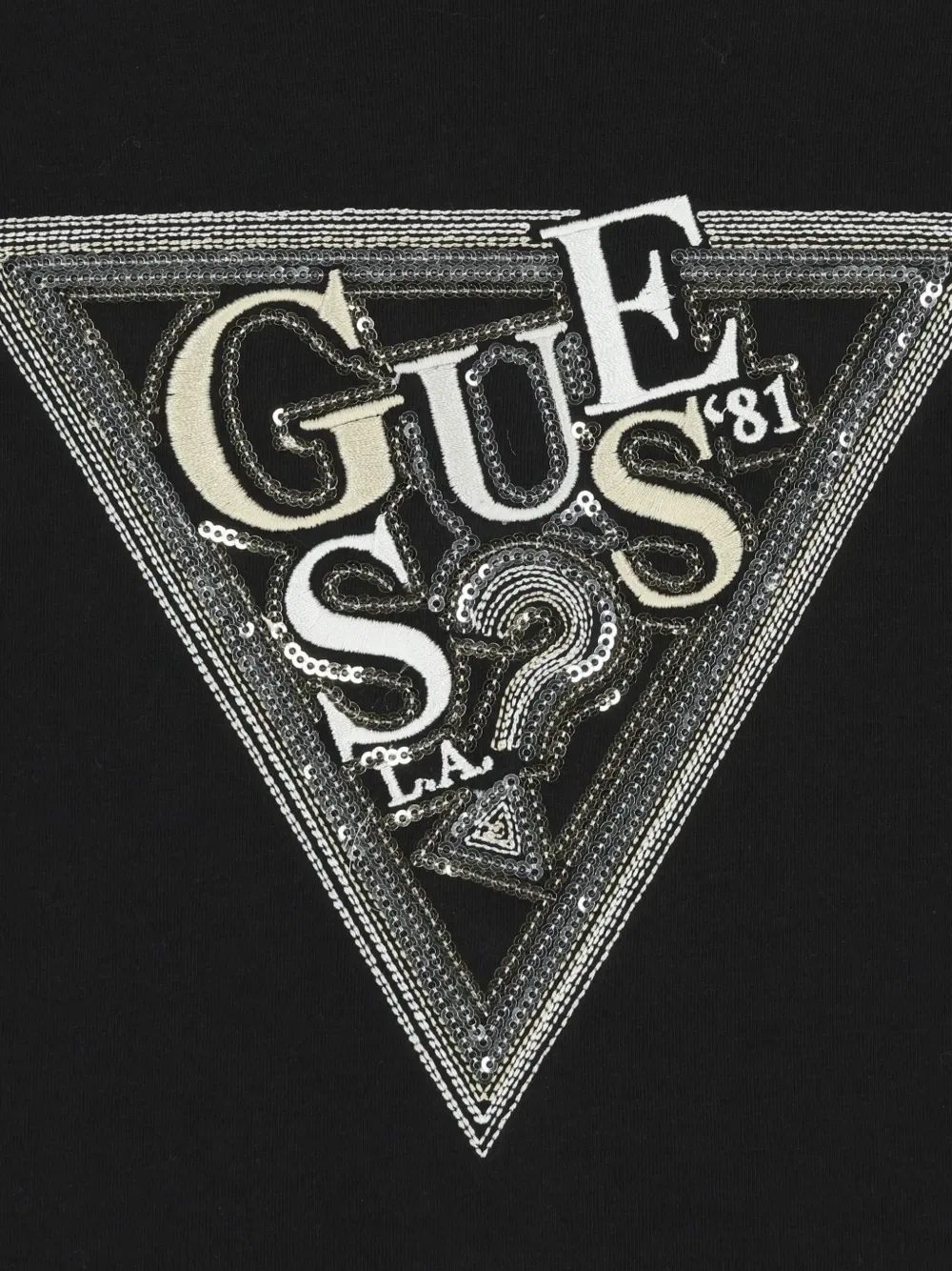 Топ, украшенный треугольниками Guess Kids, черный — фото 3