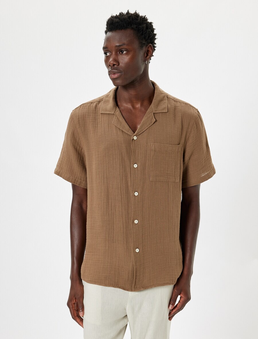 

Повседневная рубашка Koton Comfort fit Button Up Shirt, карамельный
