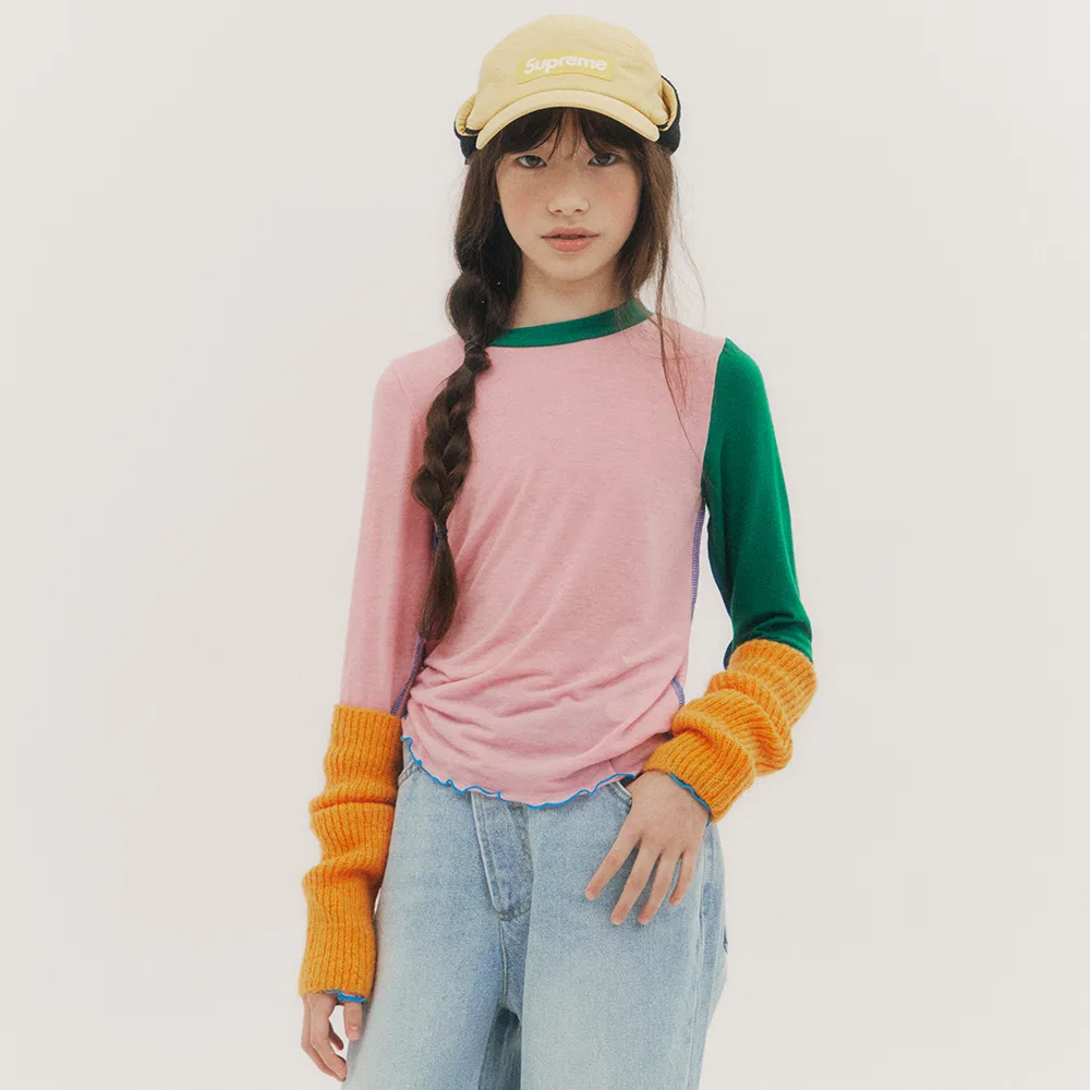 Детская розовая футболка с круглым вырезом Wool Round от Frise