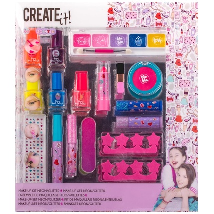 

Набор косметики для девочек неоновый и блестящий 22 предмета Create It!