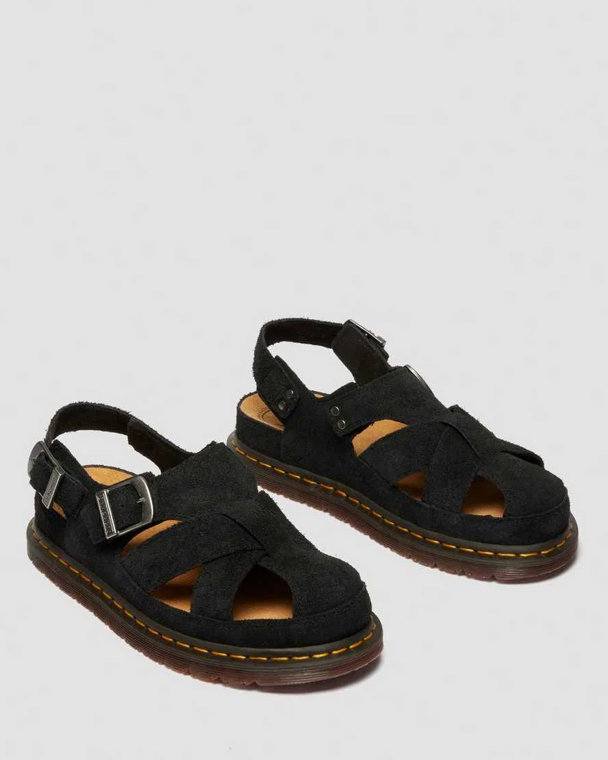 Архивные рыбацкие замшевые сандалии Dr Martens, черный — фото 4