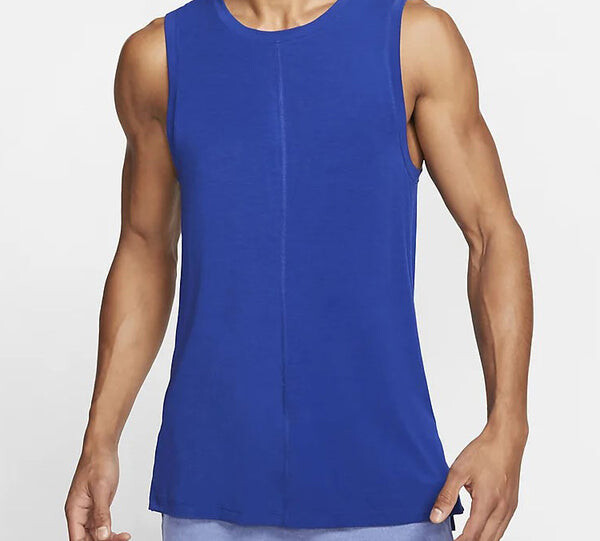 Спортивная футболка yoga dri-fit jersey for men dark-blue Nike, синий — фото 3