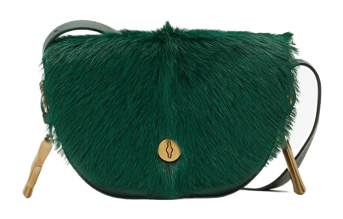 

Burberry Женская сумка через плечо из телячьей кожи с кашемиром зелёного цвета