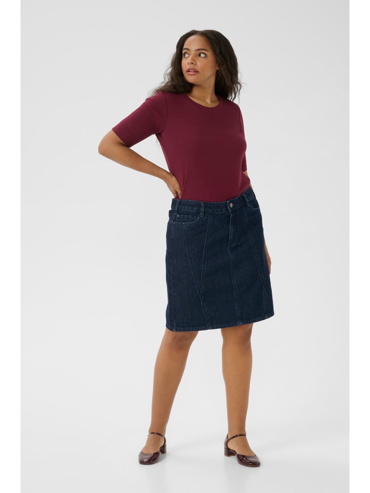 

KAFFE curve Джинсовая юбка KCelisa, стандартный крой, темно-синяя