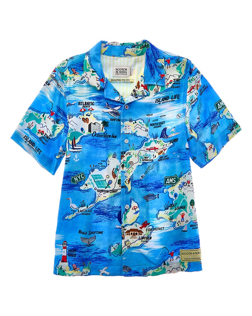 

Футболка с принтом «Виски и содовая» по всей поверхности SCOTCH & SODA, синий