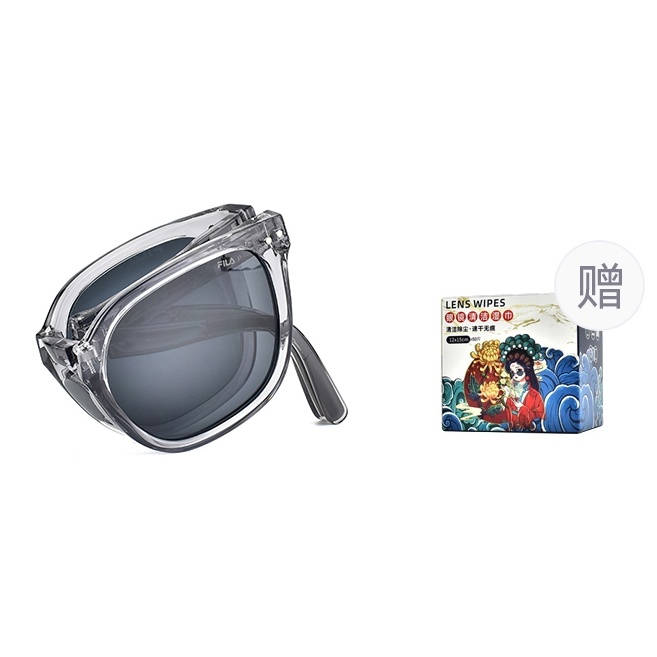 

FILA Пластиковая оправа квадратные солнцезащитные очки унисекс, 6F7P-Transparent Gray