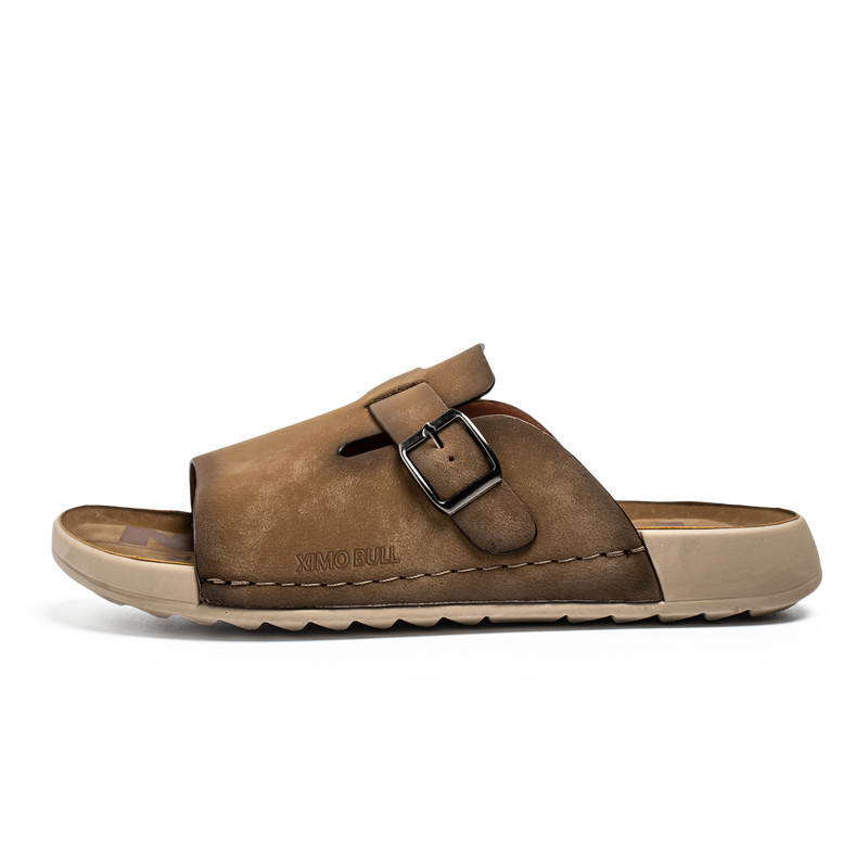

XIMO BULL Слипоны мужские с прострочкой цвета хаки, цвет Khaki