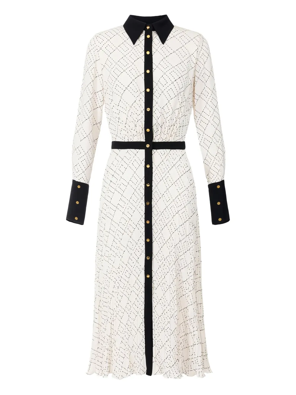 

Платье миди с плиссировкой и двухцветным дизайном Elisabetta Franchi, белый