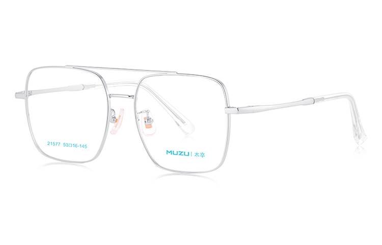 

MUZU Мужские очки для зрения, Silver-toned C03+0 degree flat lenses