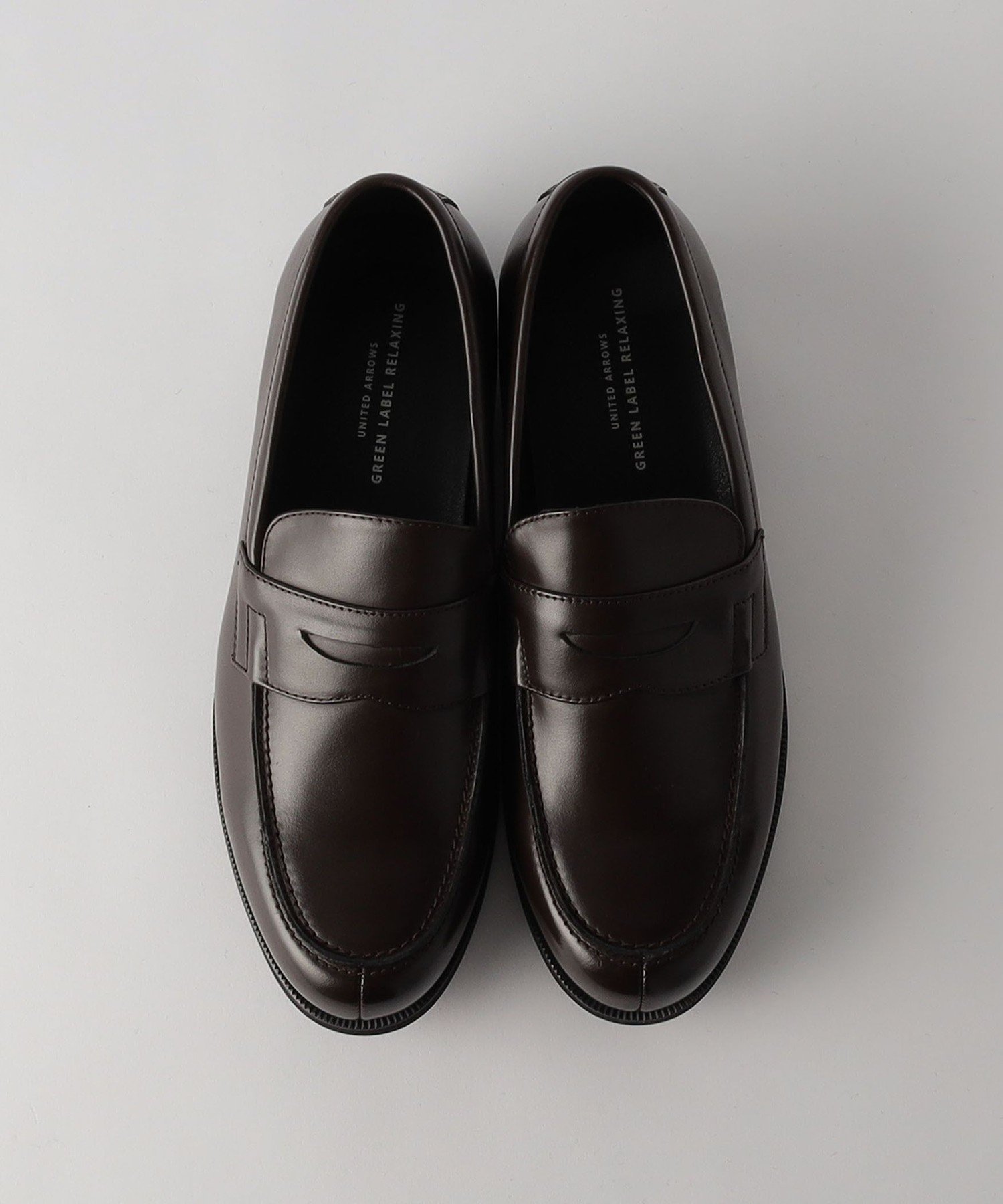 Кожаные лоферы GLR V3 UNITED ARROWS green label relaxing, DK BROWN — фото 3