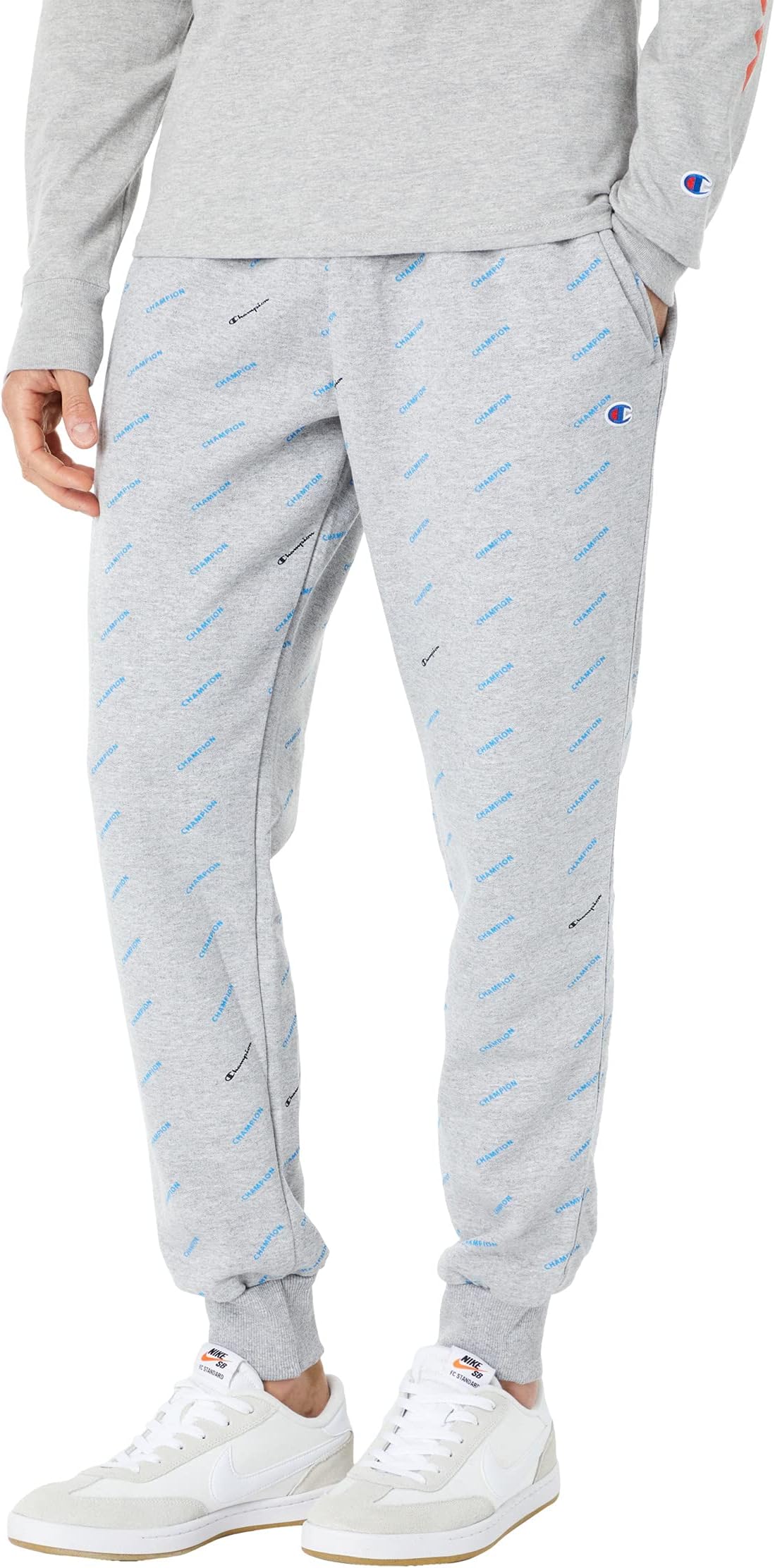 

Брюки Champion Powerblend All Over Print Joggers, цвет Champion Legend Oxford Grey