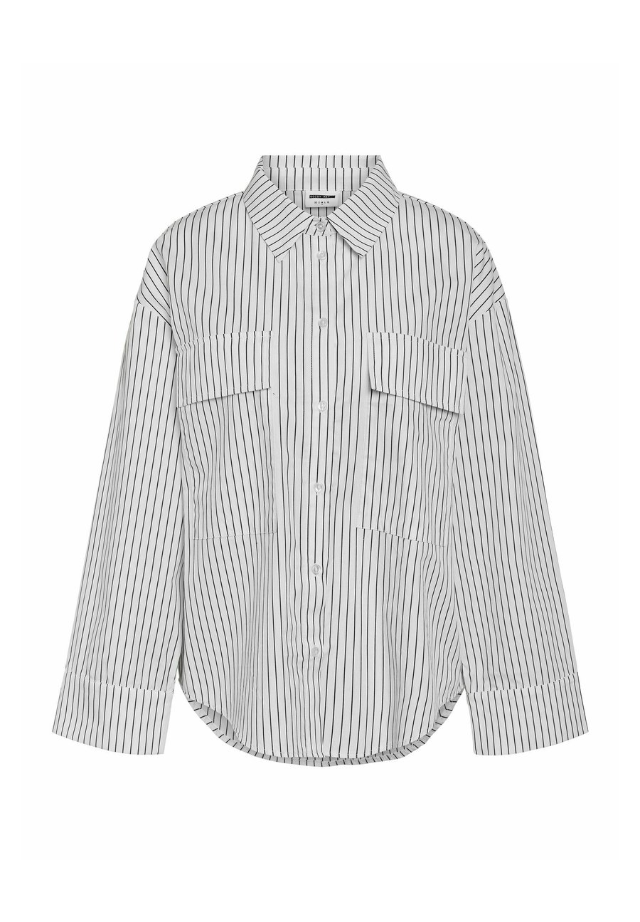 

Блуза Noisy May GESTREIFTE MIT KNOPFLEISTE UND BRUSTTASCHEN, Weiß/White Denim