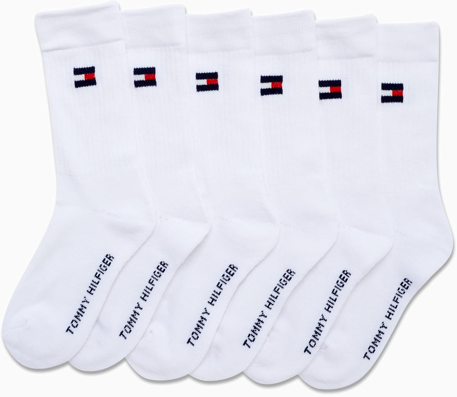 Детские спортивные носки Tommy Hilfiger Unisex - мягкие носки с резинкой (6 пар), White — фото 4
