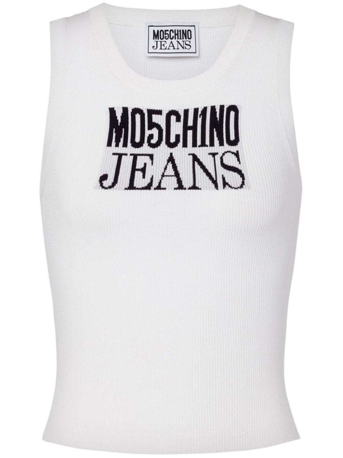 

MOSCHINO JEANS топ в рубчик с логотипом, белый