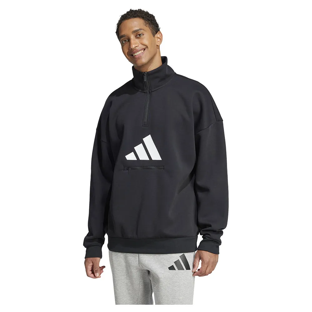 

Толстовка adidas Future Icons 3 Bar Logo half zip, черный