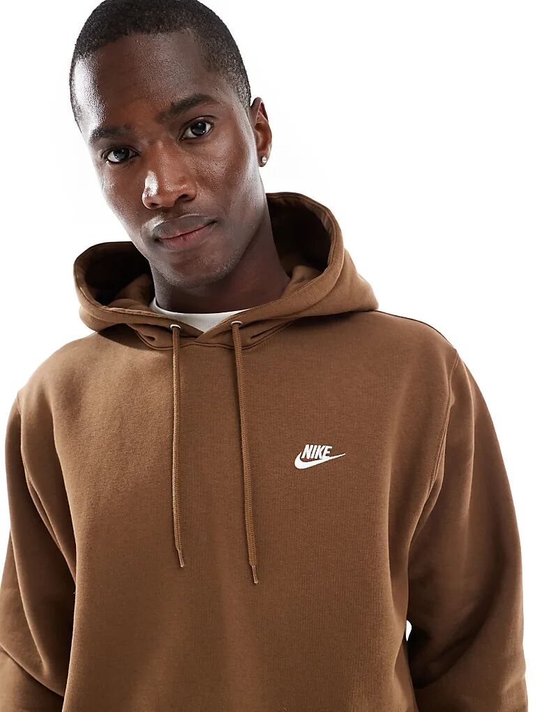 Толстовка Nike Club коричневого цвета — фото 3