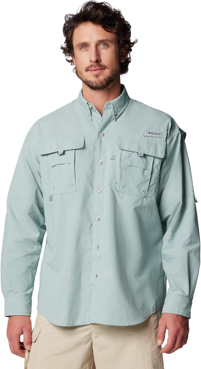 

Columbia Мужская рубашка PFG Bahama II с длинным рукавом, Crushed Blue