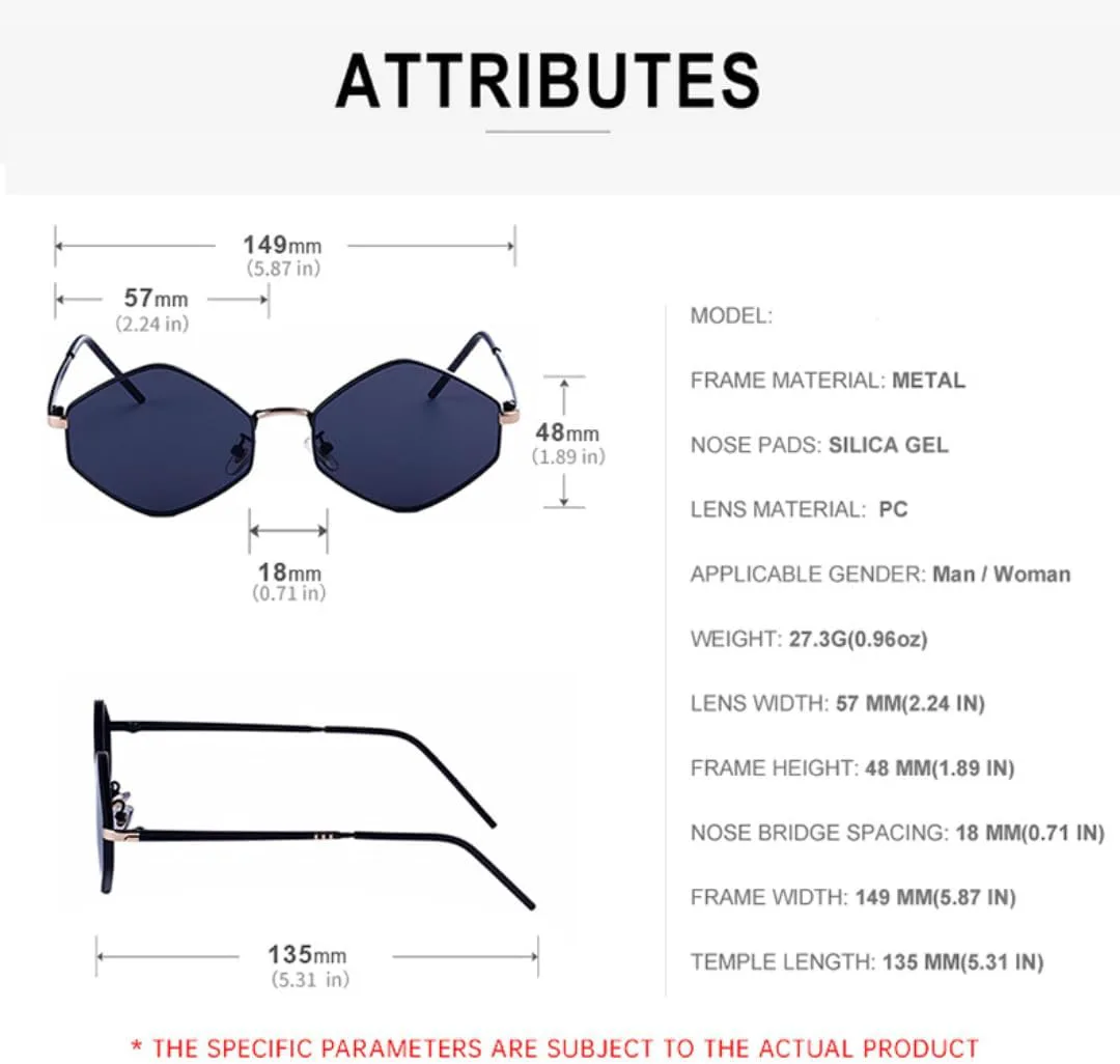 

Ретро-солнцезащитные очки для женщин и мужчин, роскошные, в маленькой оправе, шестиугольные, с защитой от УФ-излучения UV400, ретро-многоугольные TVTBBVV, C2tea Gray