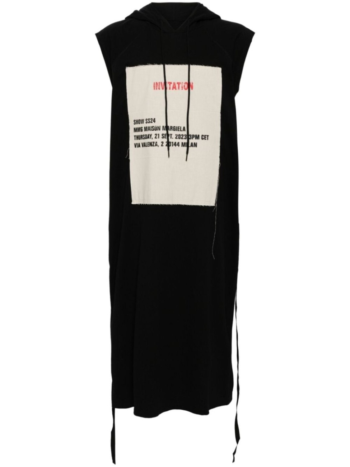 

MM6 Maison Margiela жилет с капюшоном и нашивкой, черный