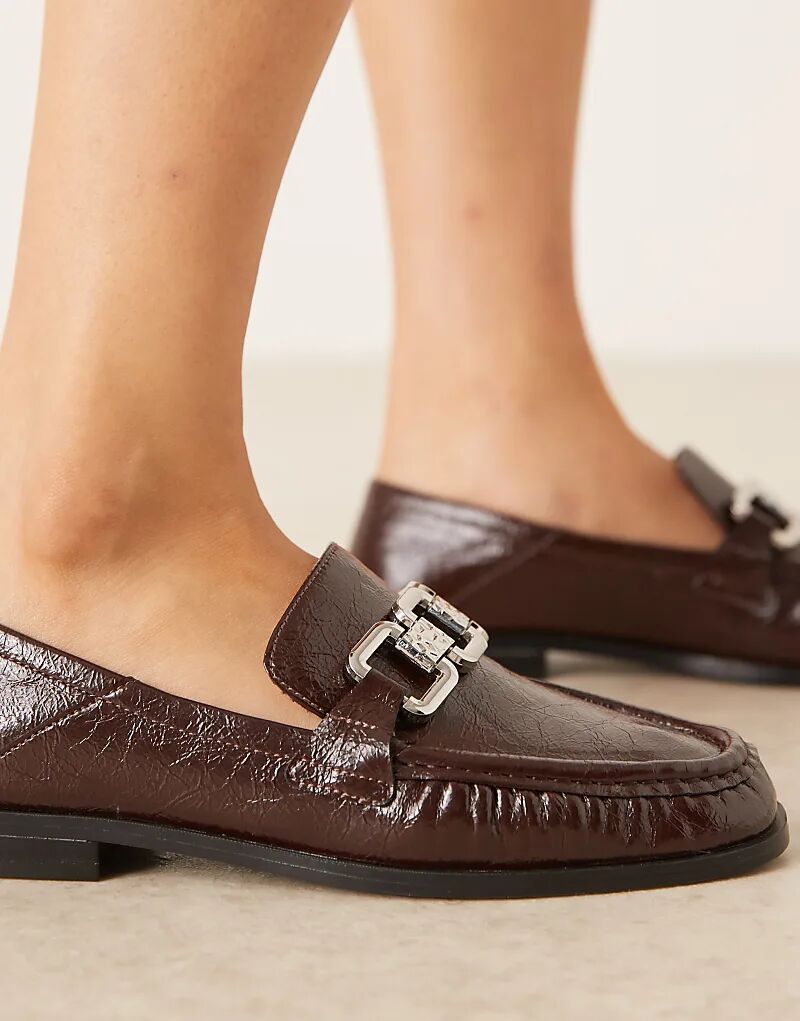 Коричневые лоферы с цепочкой и сборками ASOS DESIGN Melrose — фото 4