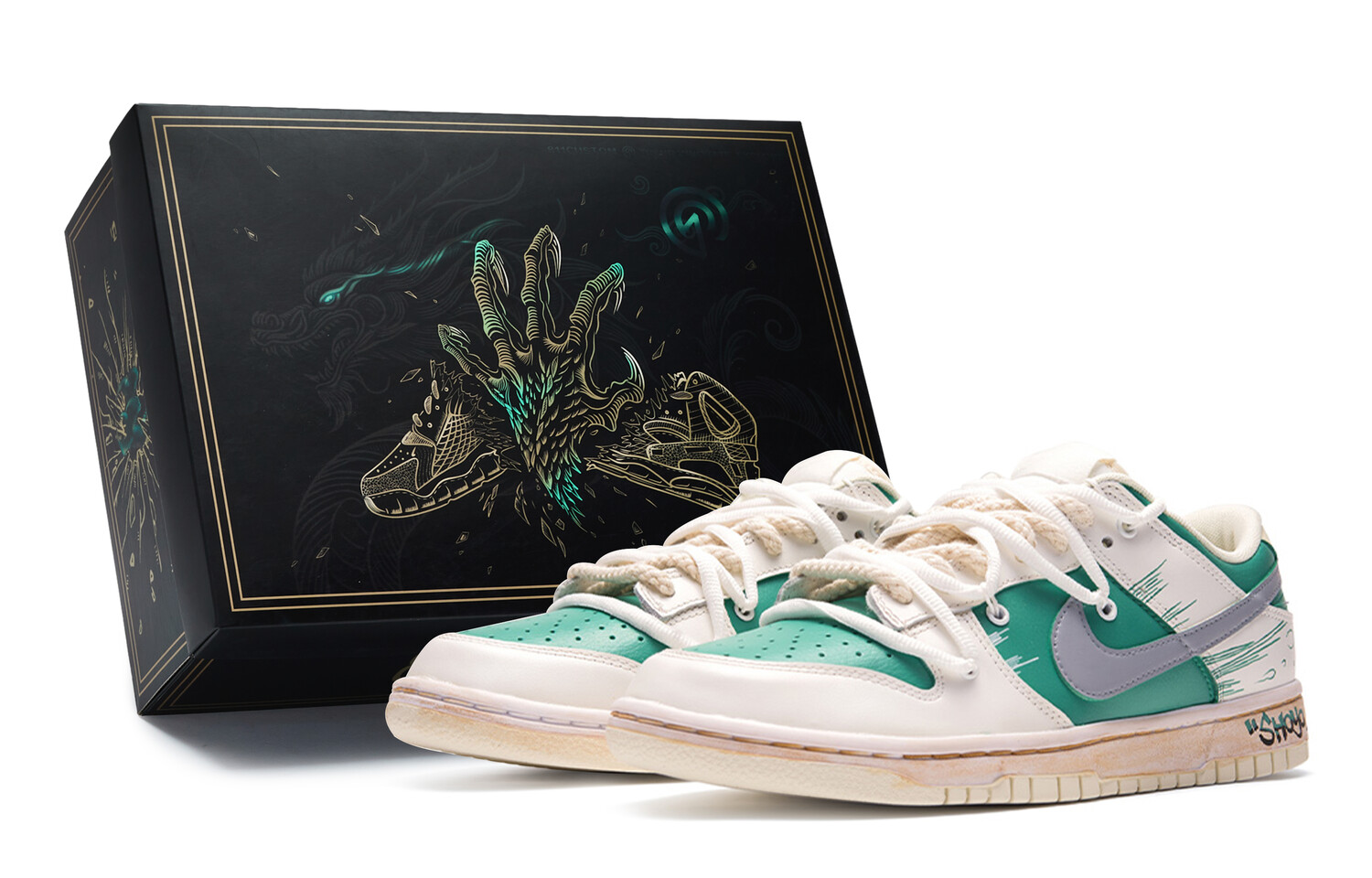 

Кроссовки Nike Dunk Skateboard Shoes Men Low-Top White/Green