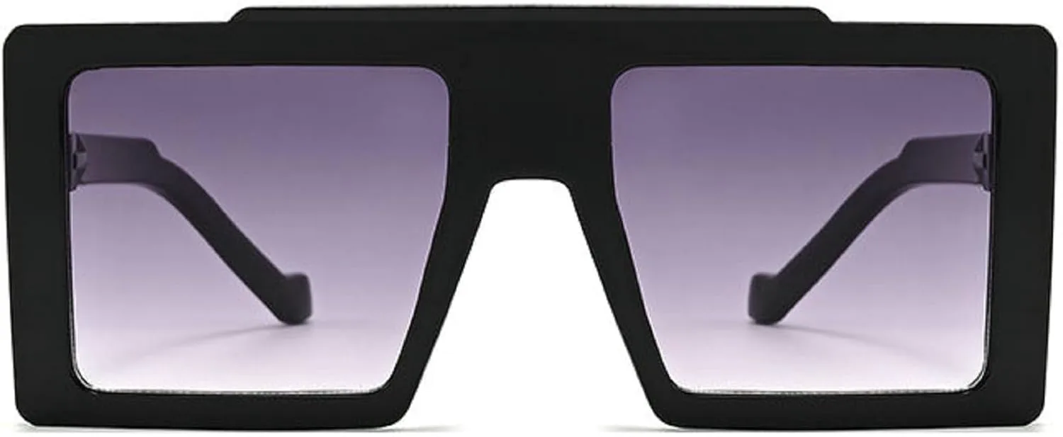 

Большие квадратные солнцезащитные очки для женщин в стиле ретро, ​​модные солнцезащитные очки-щитки с большими черными линзами, винтажные очки mincl, Gray