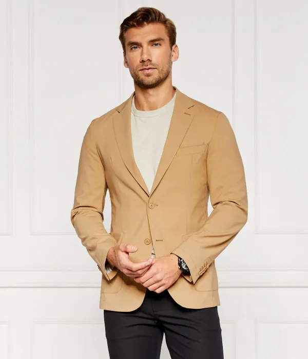 Элегантный шерстяной жакет p-hanry-wg-241 Slim fit Boss, бежевый — фото 3