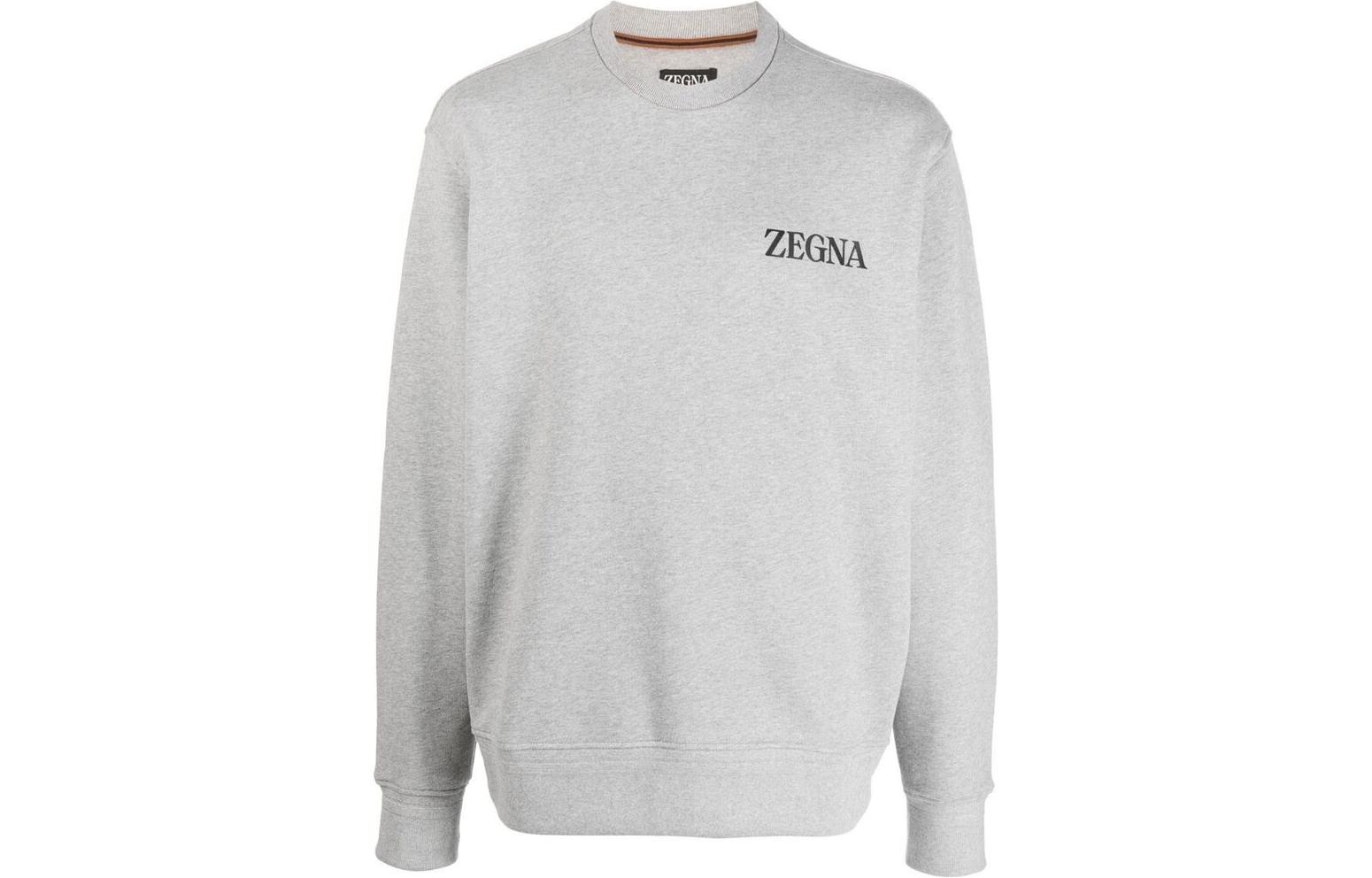 

Свитшот с резиновым логотипом Ermenegildo Zegna, серый