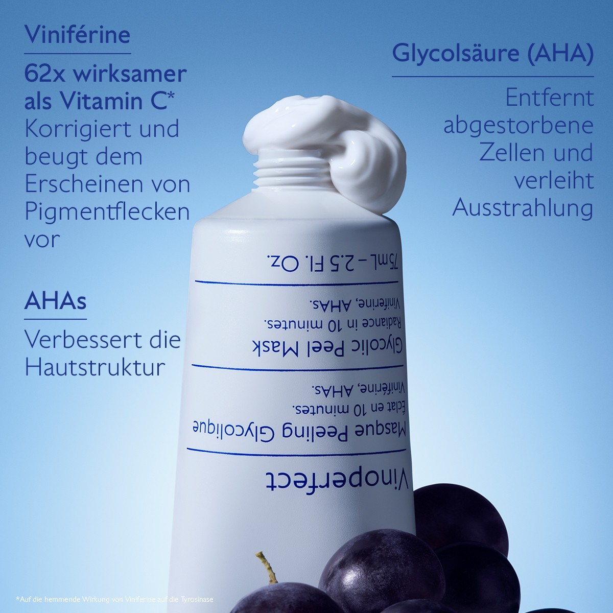 Маска для лица Caudalie — Vinoperfect peeling-maske mit glykolsäure , объем, 75 мл — фото 2