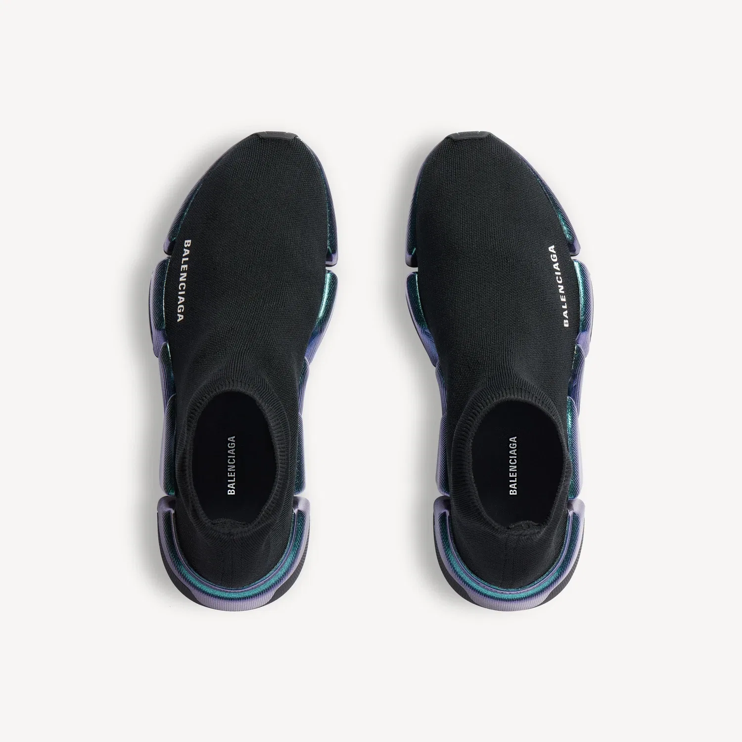 Мужские кроссовки Speed 2.0 Iridescent черного цвета BALENCIAGA, черный — фото 4