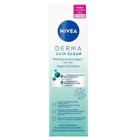 

Отшелушивающий ночной скраб 40мл Nivea, Derma Skin Clear