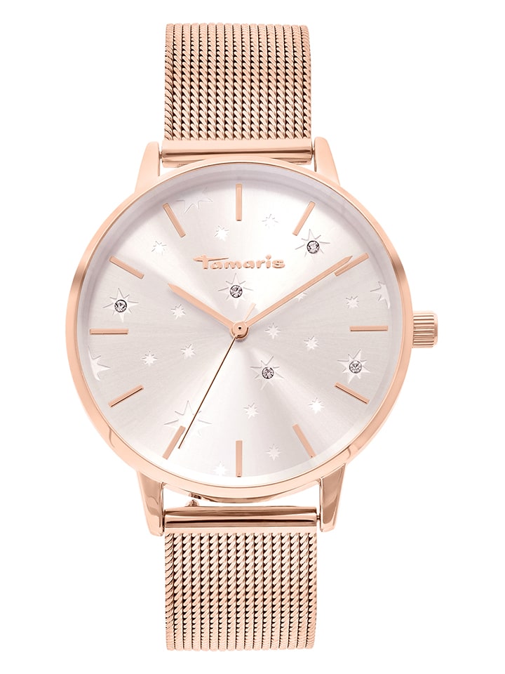 

Tamaris Кварцевые часы в цвете розовое золото/белый