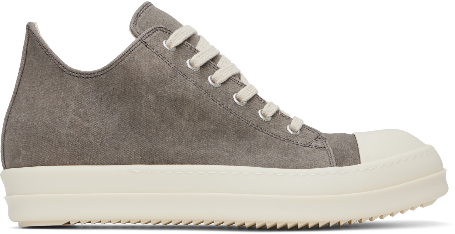 

Серые кроссовки Porterville Foil Stretch Denim Low Sneaks Rick Owens DRKSHDW, Серый, Серые кроссовки Porterville Foil Stretch Denim Low Sneaks Rick Owens DRKSHDW