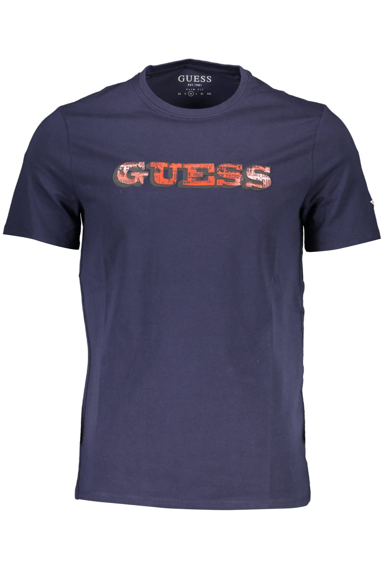 

Синяя хлопковая мужская футболка Guess Shoes