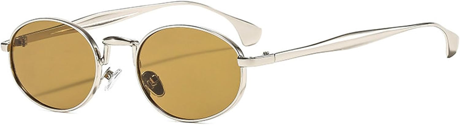 

Солнцезащитные очки Willochra в стиле ретро, ​​овальные, для женщин и мужчин, модные маленькие круглые солнцезащитные очки в золотой оправе, стильные металлические солнцезащитные очки, C5