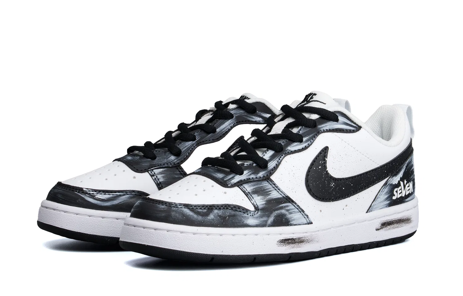 Кроссовки для скейтбординга Court Borough Synthetic Leather Low top Kids', черно-белые, для подростков Nike, Black — фото 4