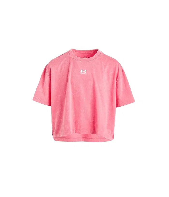 Футболка Rival Wash Short Sleeve Under Armour Kids, Bittersweet Pink/White