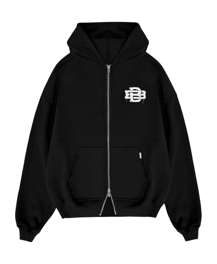 

Рваная толстовка на молнии Black Bananas, черный