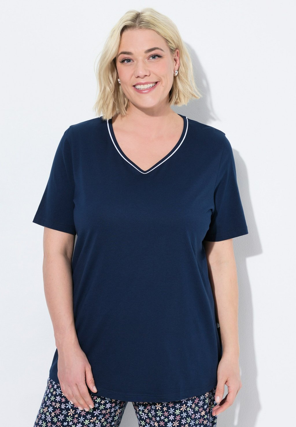 

Верх пижамы SWEETHEART NECKLINE SHORT SLEEVE Ulla Popken, синий